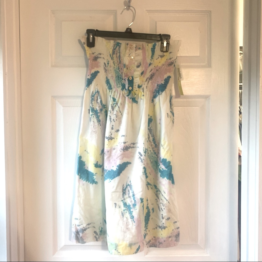 Charming Summer Pastel Strapless Dress